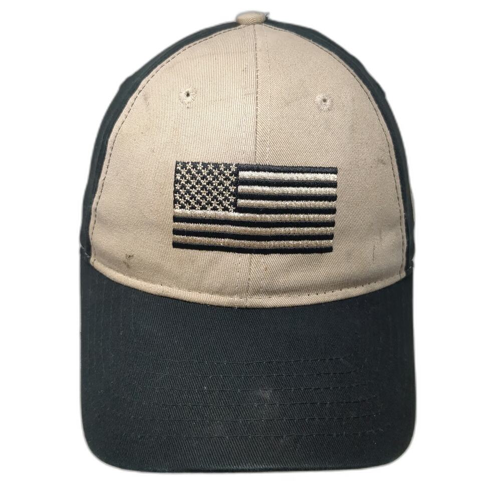 Peterbilt Baseball Cap Black One Size American Flag Logo Slideback Cotton Hat